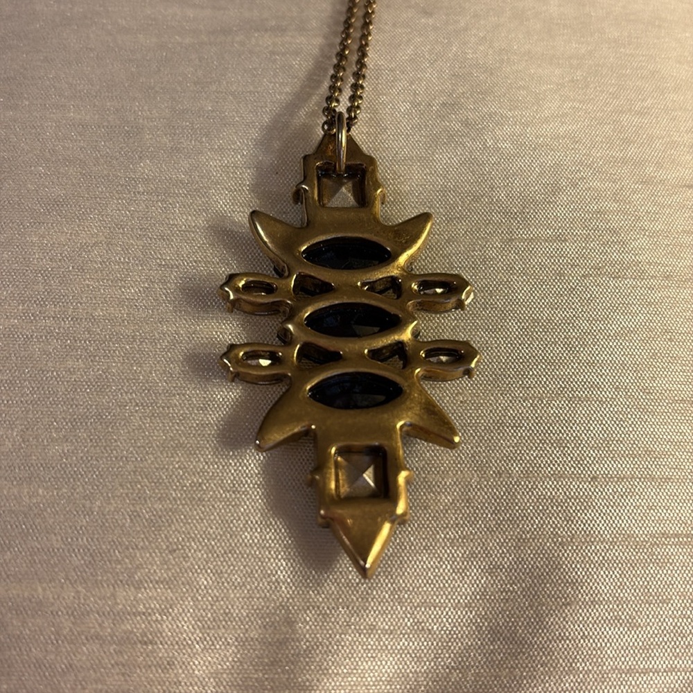J.Crew Elegant Blue and Black Pendant Necklace - Picture 3 of 7